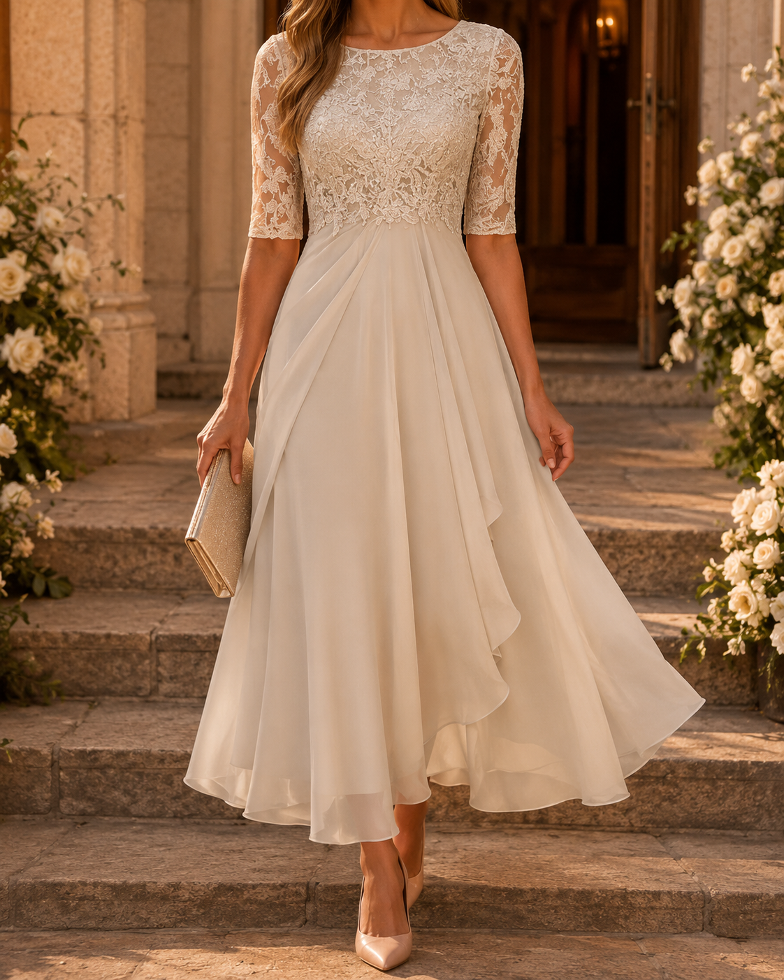 Romina | Vestido Midi de Encaje Estilizador