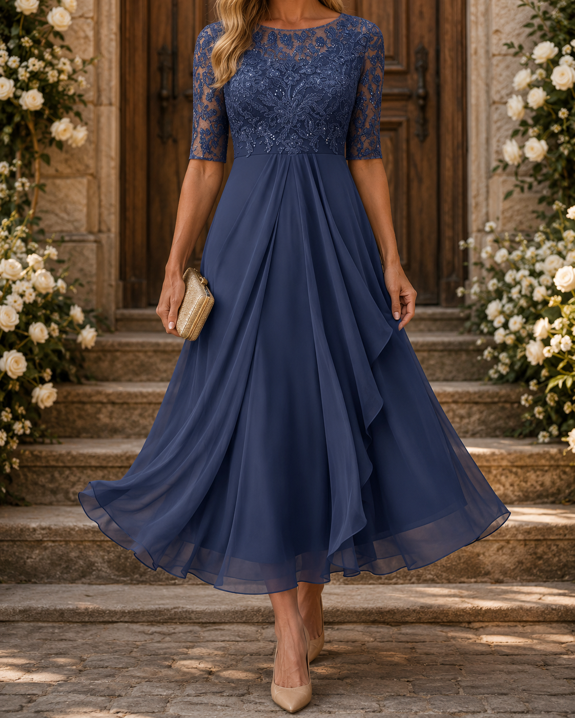 Romina | Vestido Midi de Encaje Estilizador