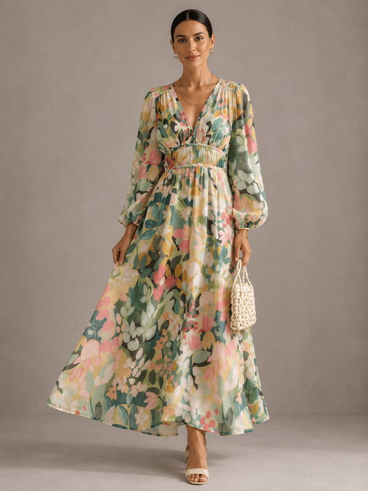 Celine | Feminine Dress with Floral Print