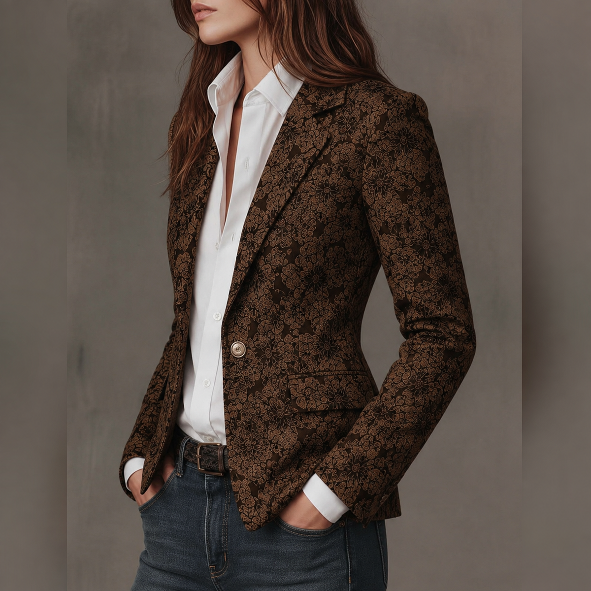 Estelle | Blazer Jacquard de Cachemira Entallado