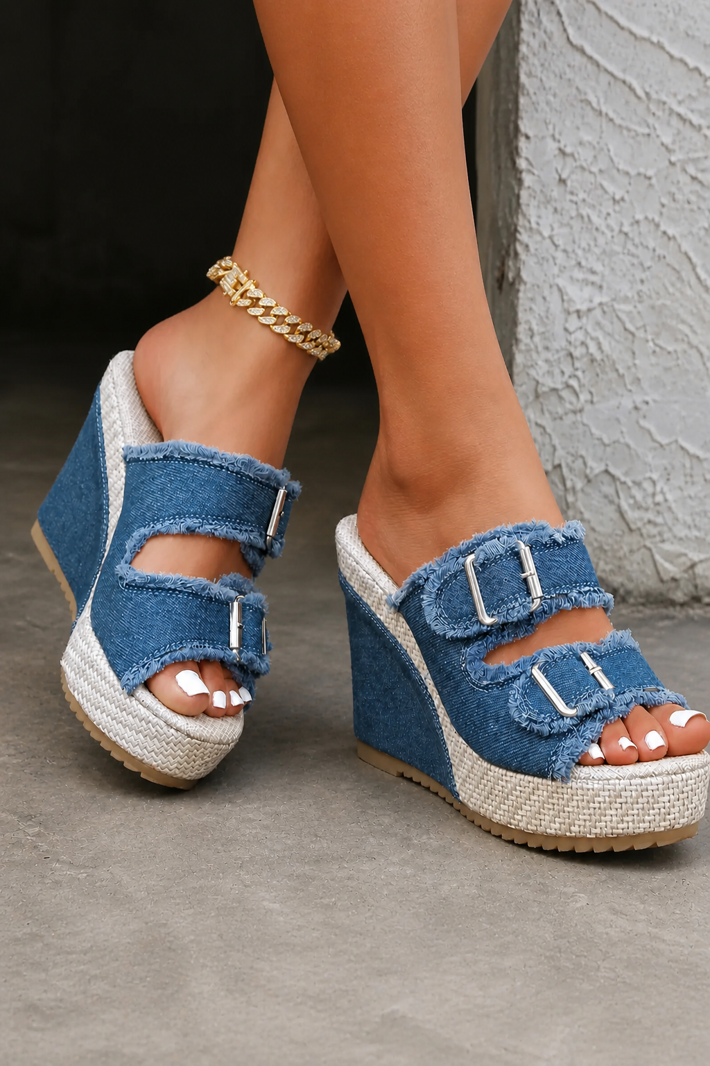 Atelier | Sandalias de Plataforma con Borde Deshilachado
