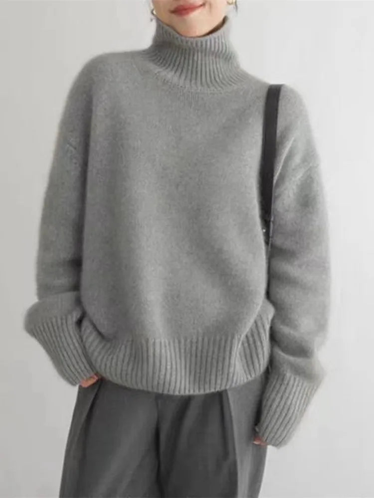 Isabella - Suéter de Cachemira Cuello Alto