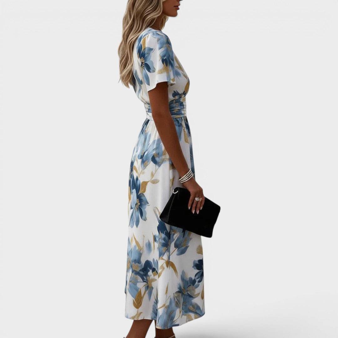 Denise | Vestido Midi de Mujer Floral de Acuarela