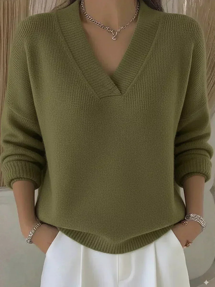 Violeta | Suéter Holgado con Cuello de Pico