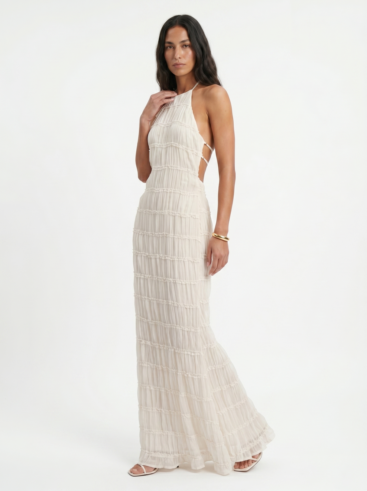 Angela | Vestido Largo de Mujer con Olanes Escalonados
