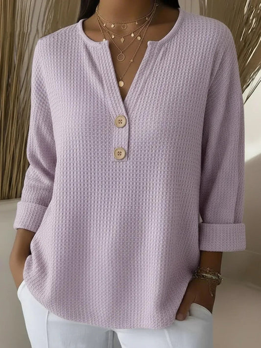 Lucía | Playera Henley Gofrada con Botones