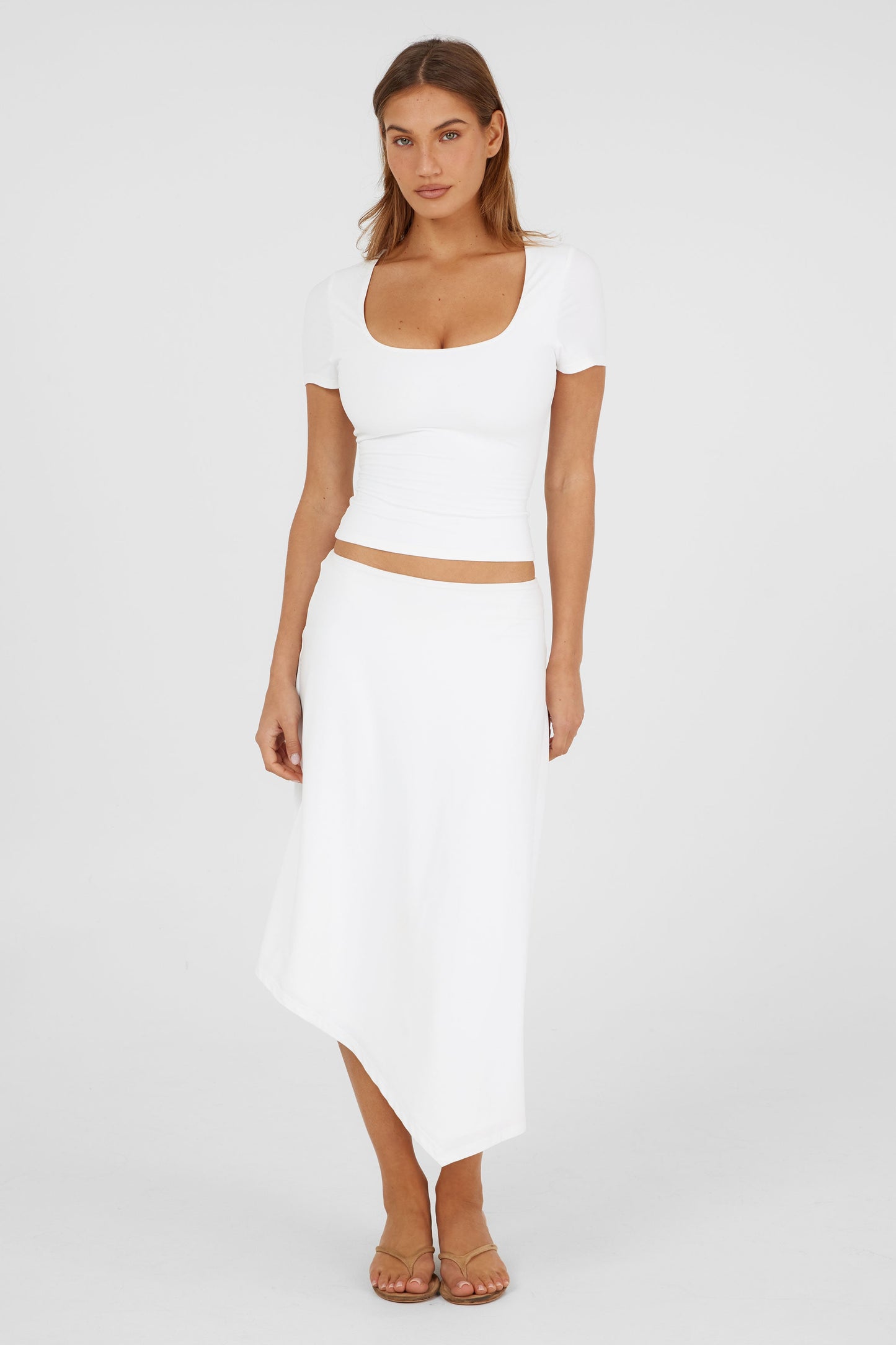 Falda Midi Madeleine Blanca