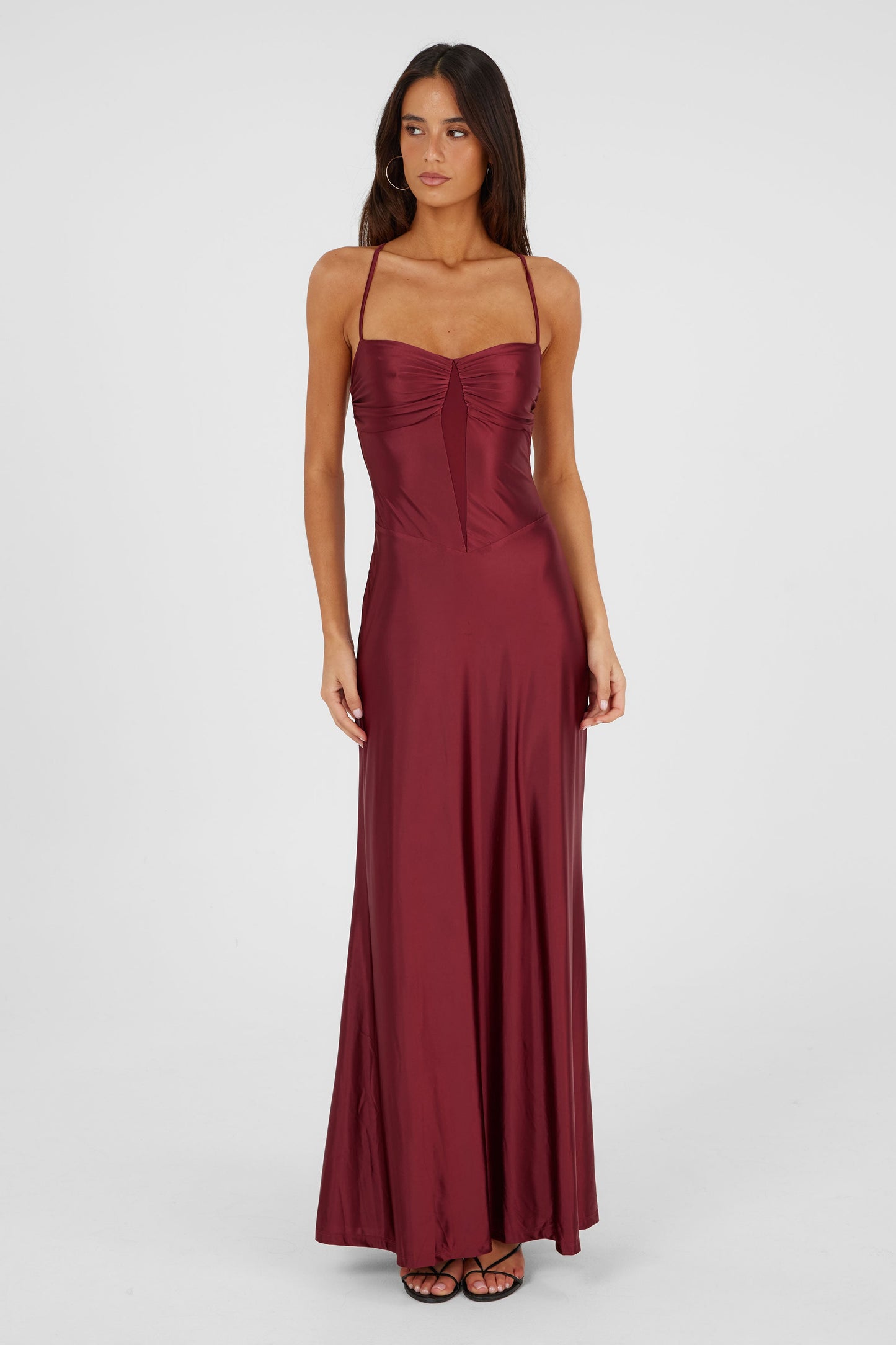 Vestido Largo Georgette Rojo