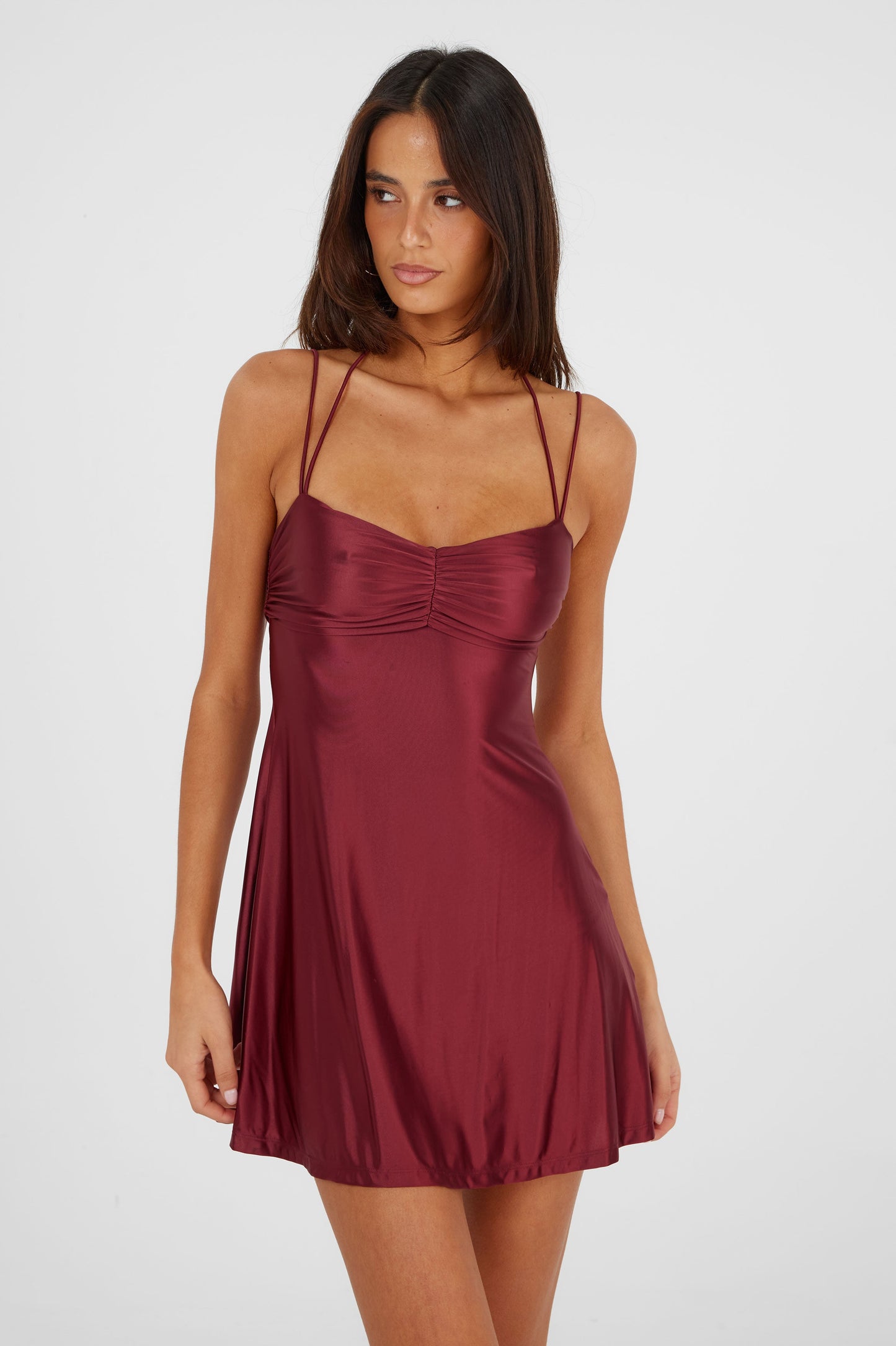Vestido Corto Georgette Rojo