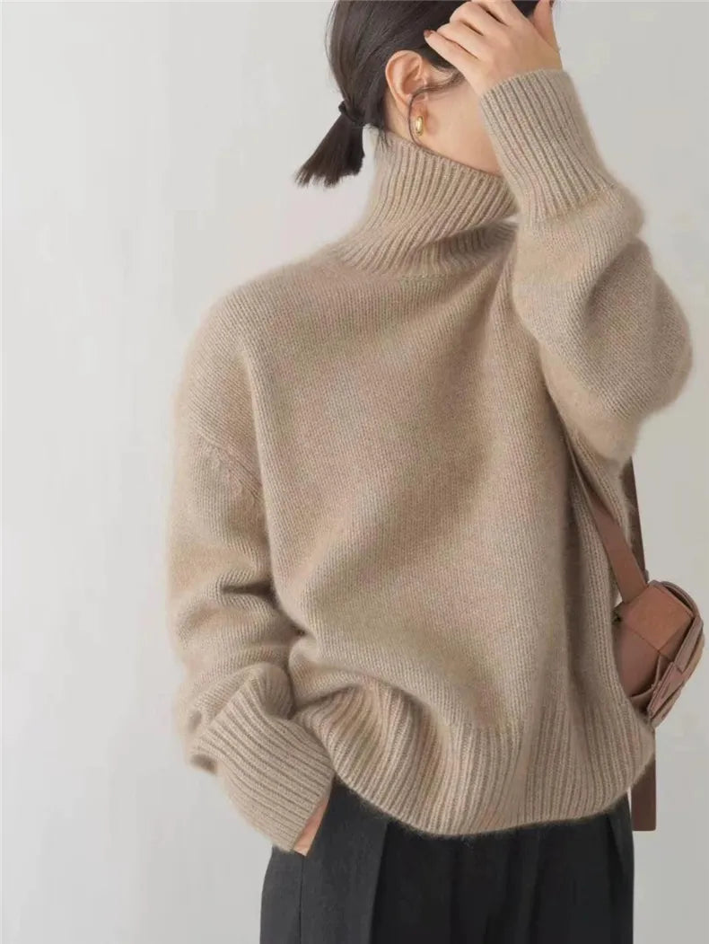 Isabella - Suéter de Cachemira Cuello Alto