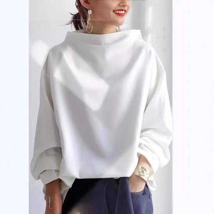 Joan | Blusa Drapeada de Cuello Alto