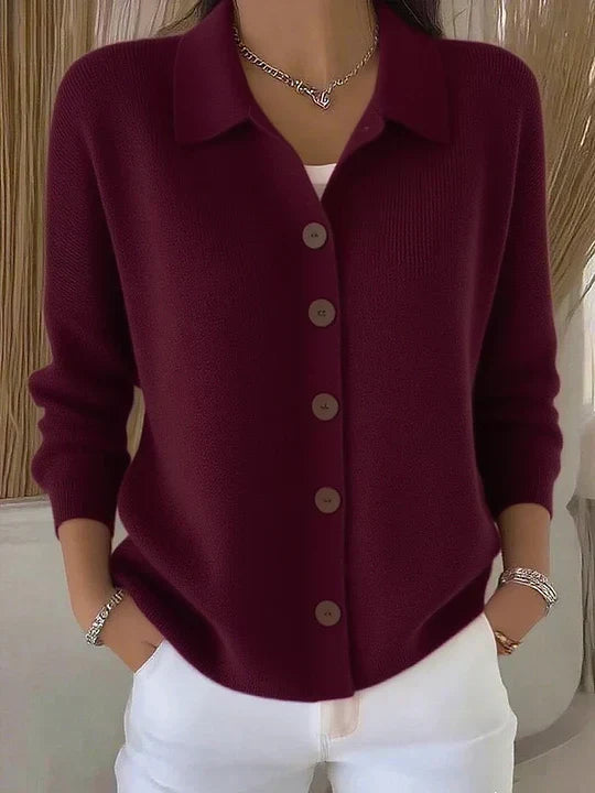 Josefina | Chamarra de Punto con Cuello y Botones