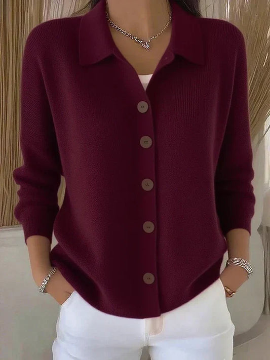 Josefina | Chamarra de Punto con Cuello y Botones
