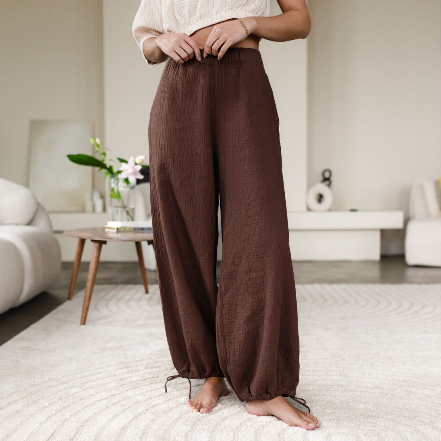 Pantalón globo de muselina Lys