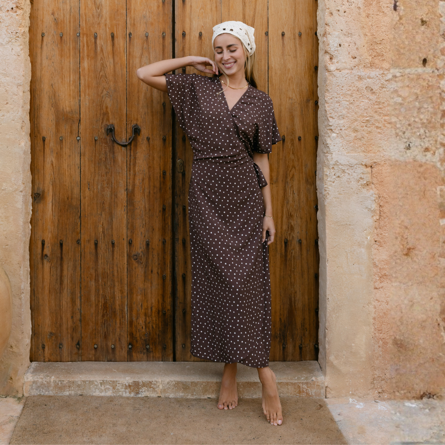 Vestido cruzado Anni de puntos