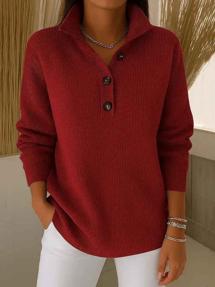 Amparo | Suéter Polo con Cuello de Pico