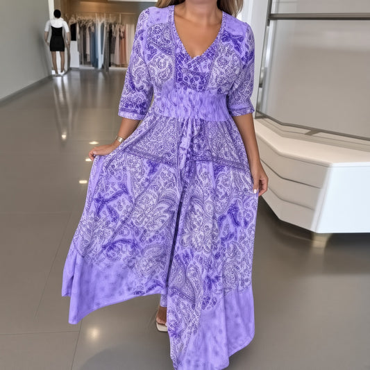 Diletta | Vestido con estampado floral - Morado
