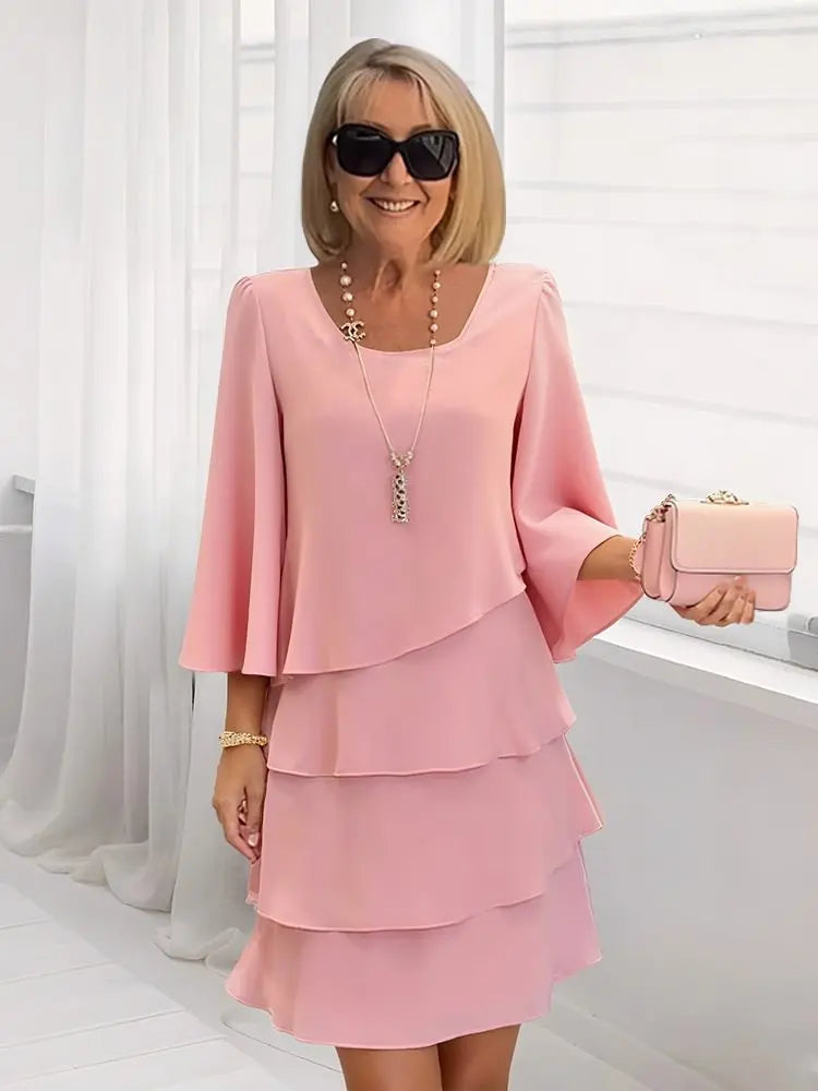 Catherine | Vestido de Mujer de Vuelo con Olanes