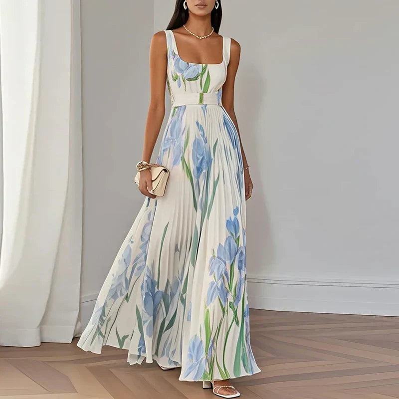 Oriah | Vestido Largo de Mujer Floral Corte A de Seda
