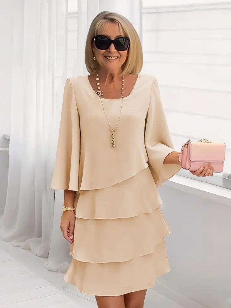 Catherine | Vestido de Mujer de Vuelo con Olanes