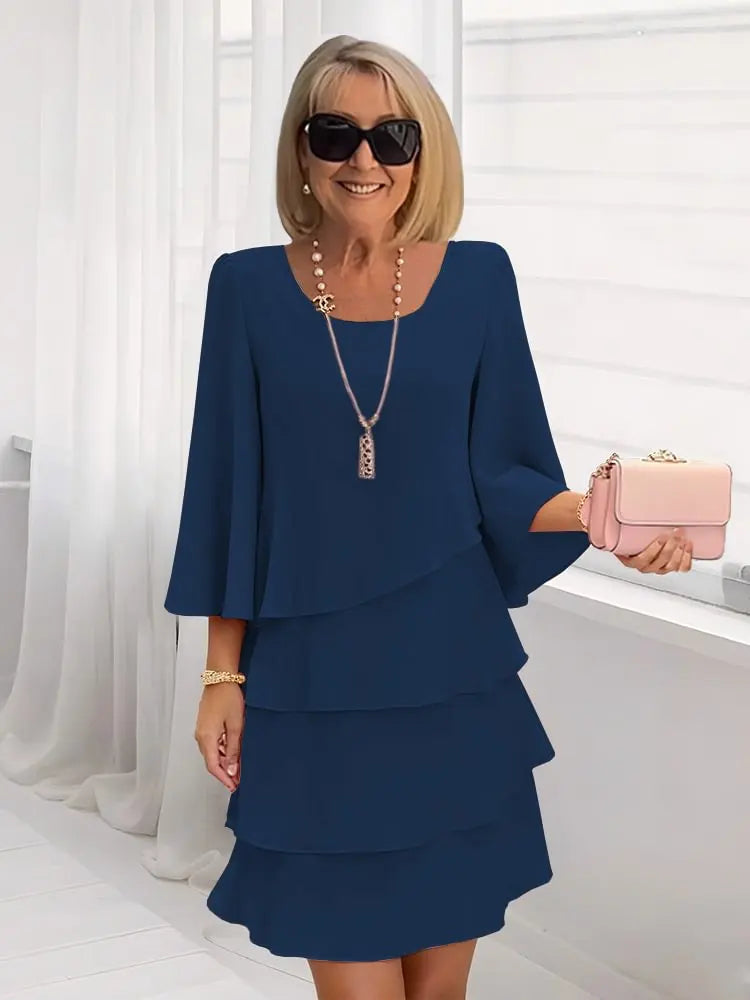 Catherine | Vestido de Mujer de Vuelo con Olanes