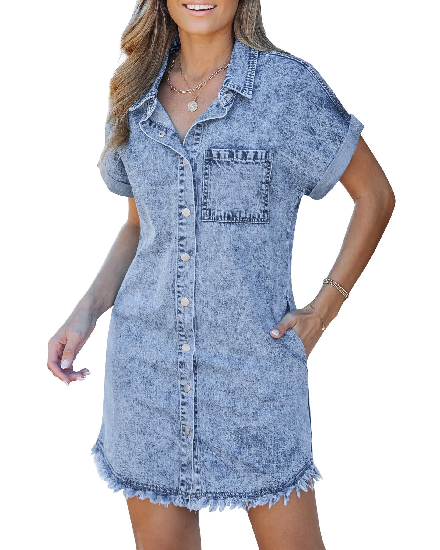 Kaelia | Vestido Camisero de Mezclilla