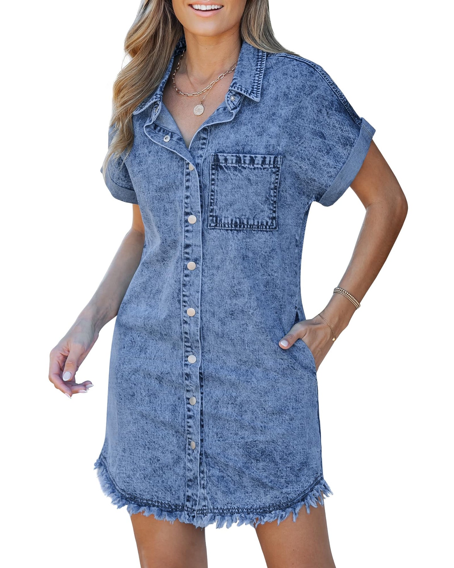 Kaelia | Vestido Camisero de Mezclilla