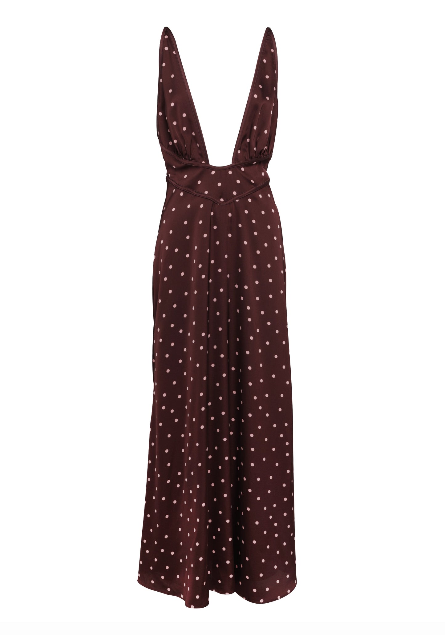 Vestido Largo Cici Rosa Con Lunares