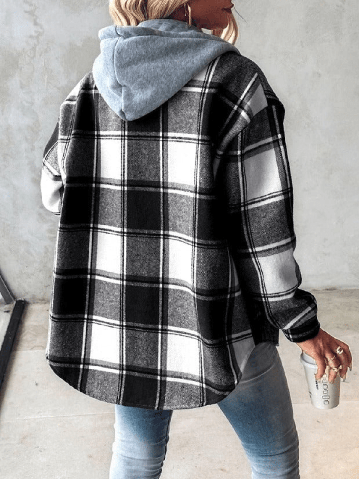 Harlow | Chamarra-Camisa a Cuadros con Capucha