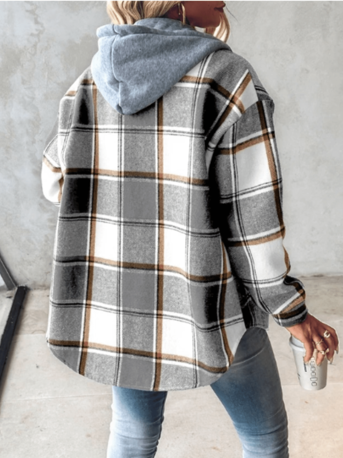 Harlow | Chamarra-Camisa a Cuadros con Capucha