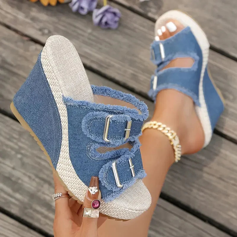 Atelier | Sandalias de Plataforma con Borde Deshilachado