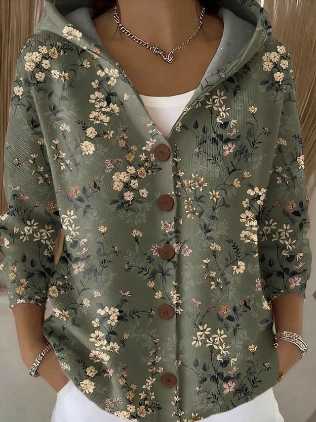 Paloma | Chamarra de Punto Estampada con Capucha