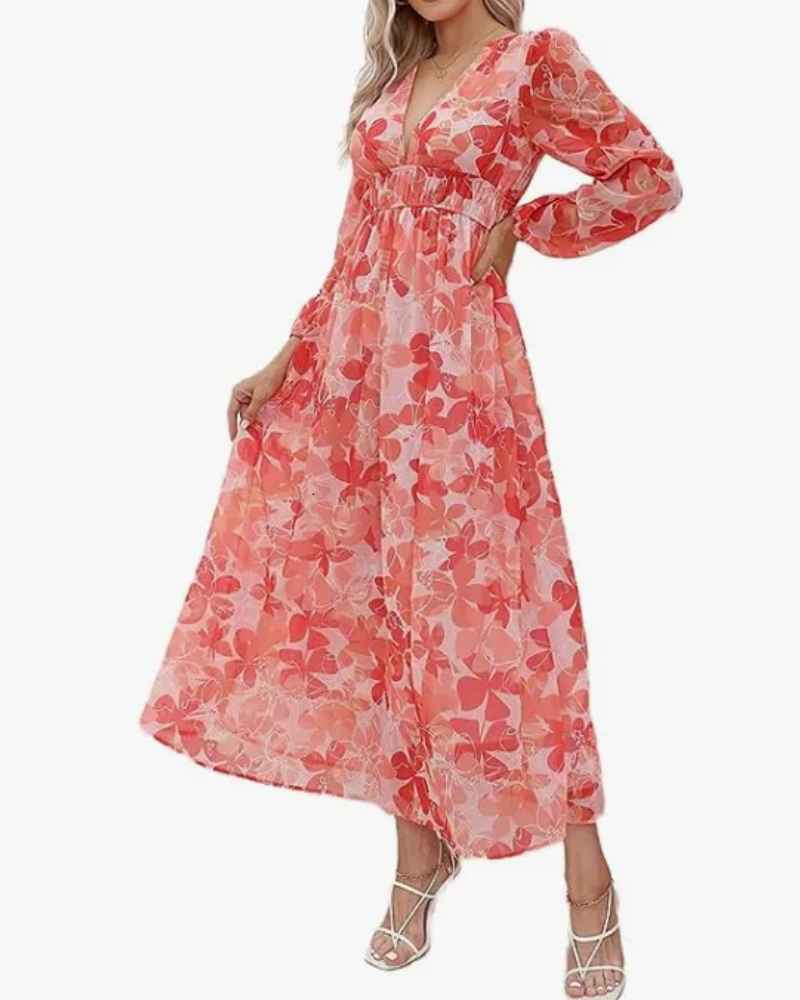 Celine | Feminine Dress with Floral Print