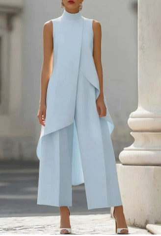 Catalina | Conjunto de Mujer con Cuello Alto y Pantalón Palazzo