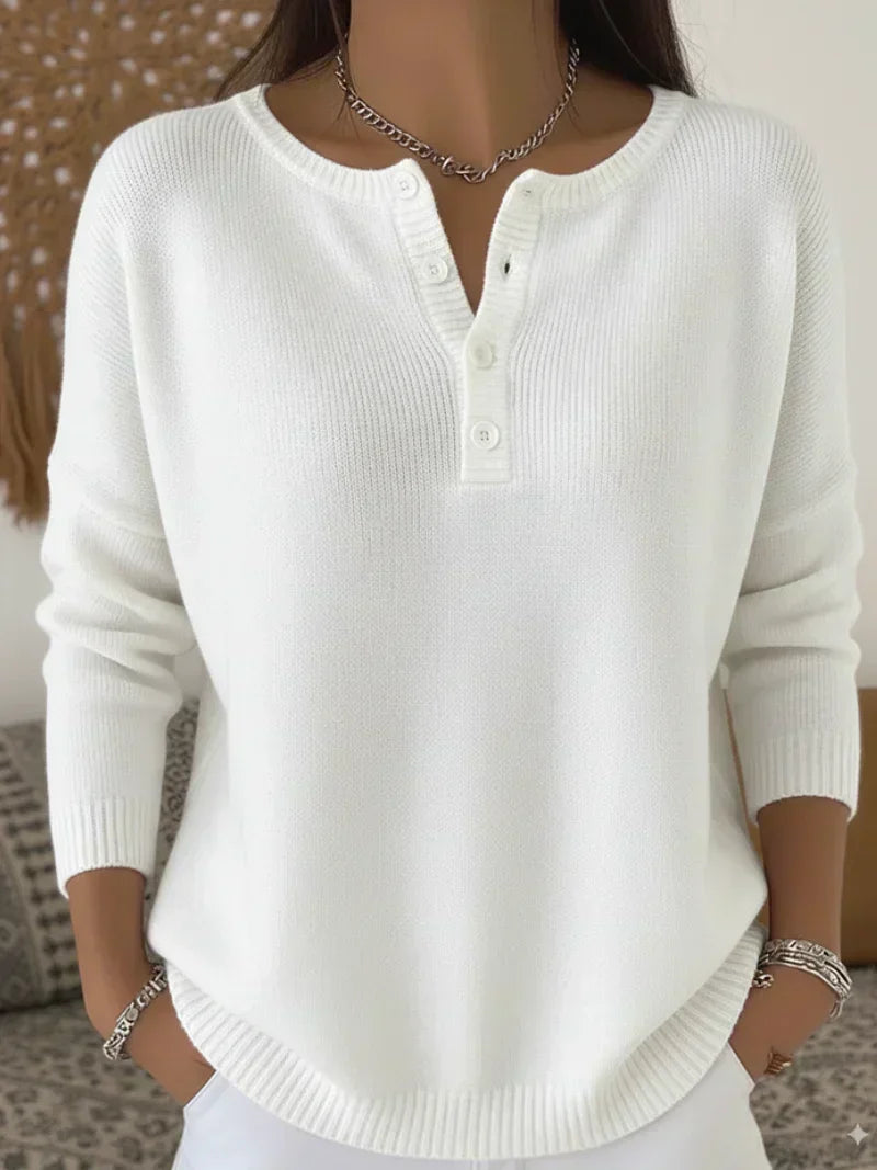 Helena | Suéter de Punto con Botones Henley