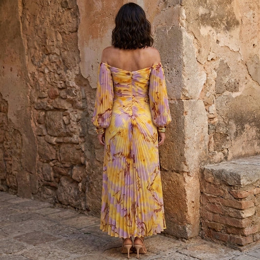 Gregoria™ | Vestido Largo Floral con Escote Profundo