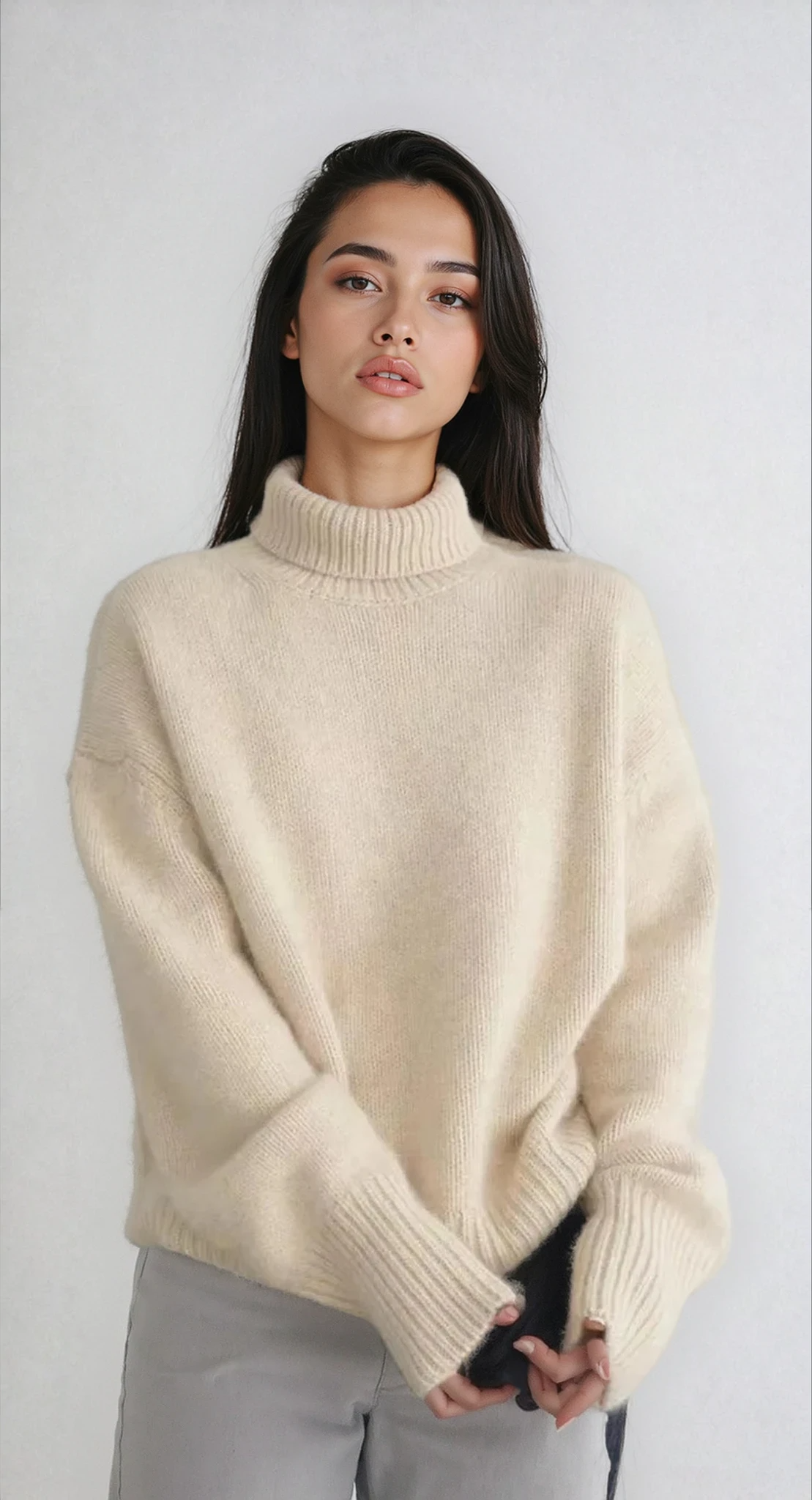Colette Grace | Suéter de Cuello de Tortuga Holgado