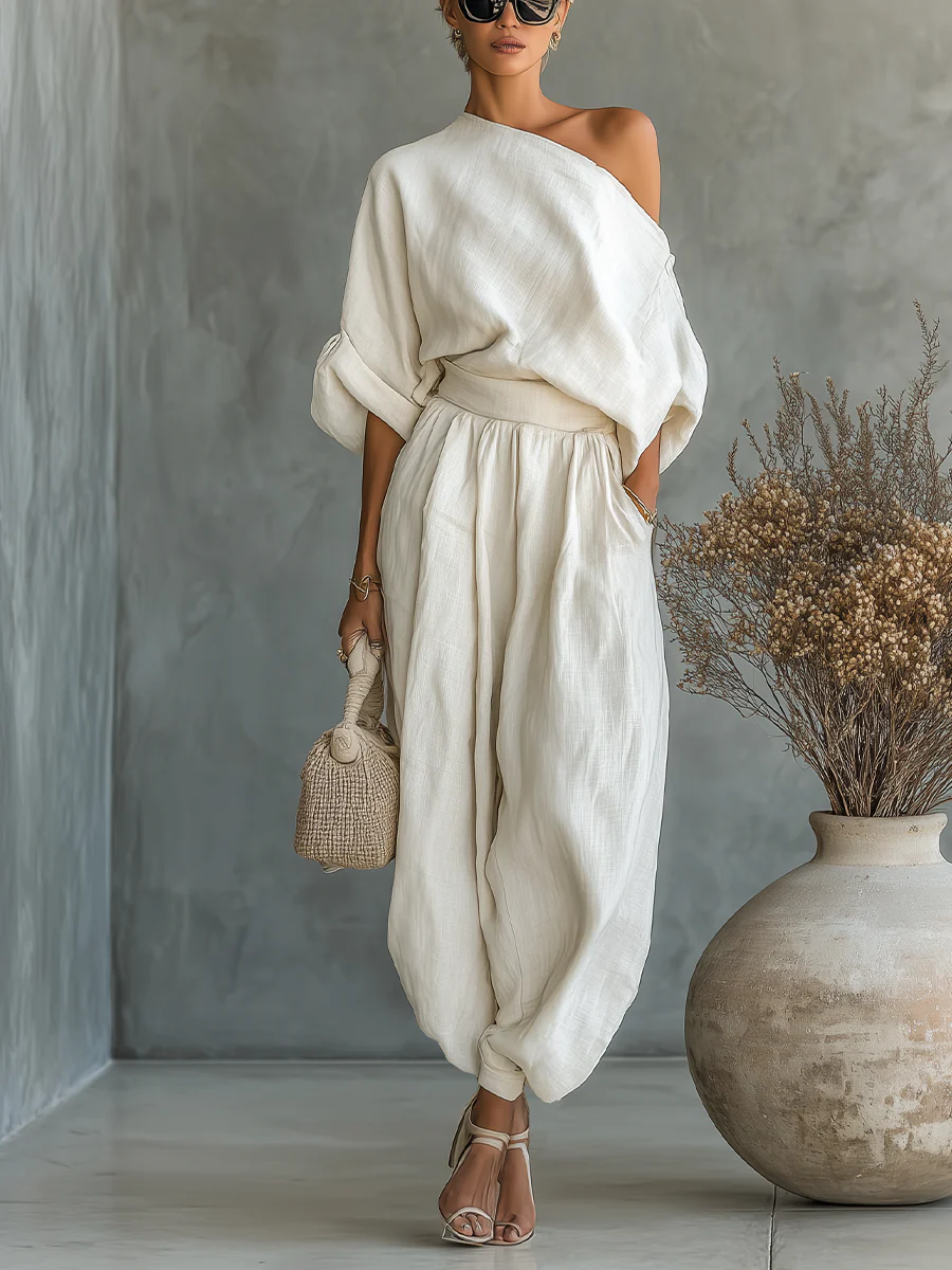 Eleonora – Conjunto Elegante de Dos Piezas Un Hombro
