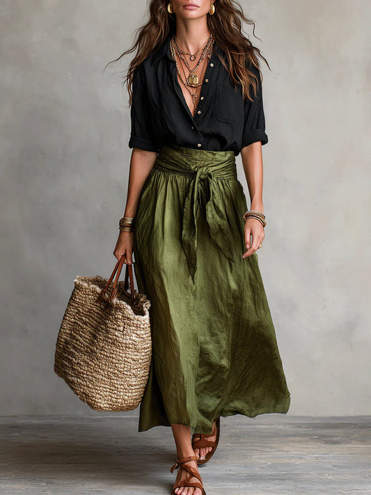 Martina | Vestido maxi de un hombro, elegante y fluido