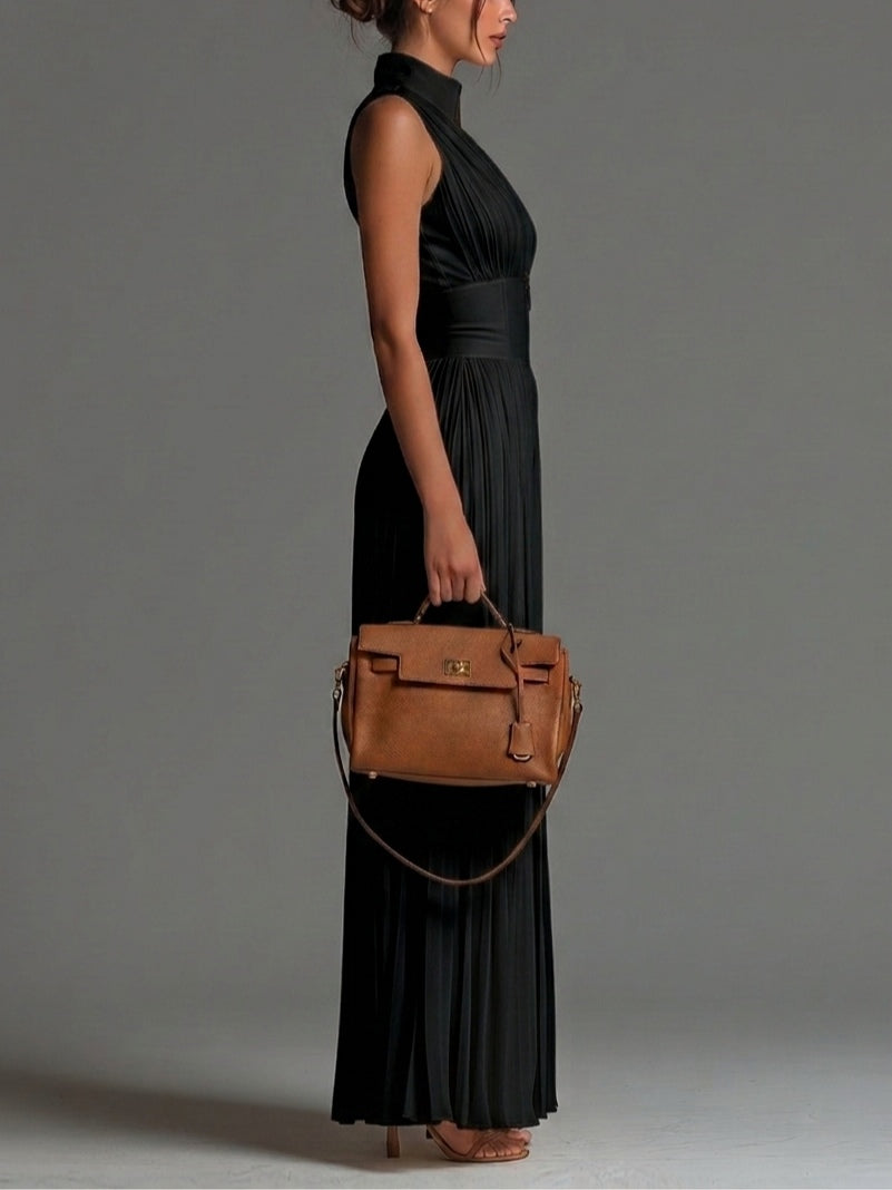 Jumpsuit Negro Sin Mangas con Escote en V