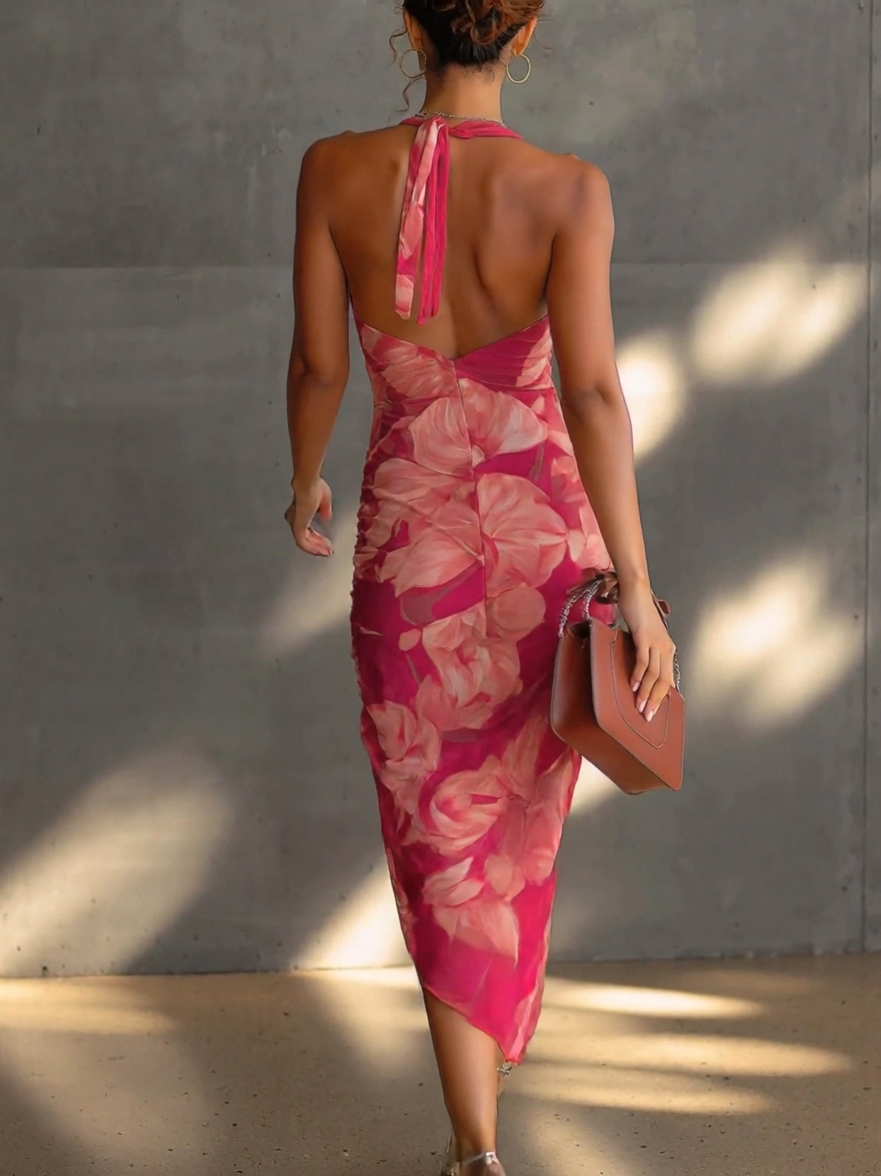 Vestido Bodycon Sin Mangas con Estampado Floral Fiusha