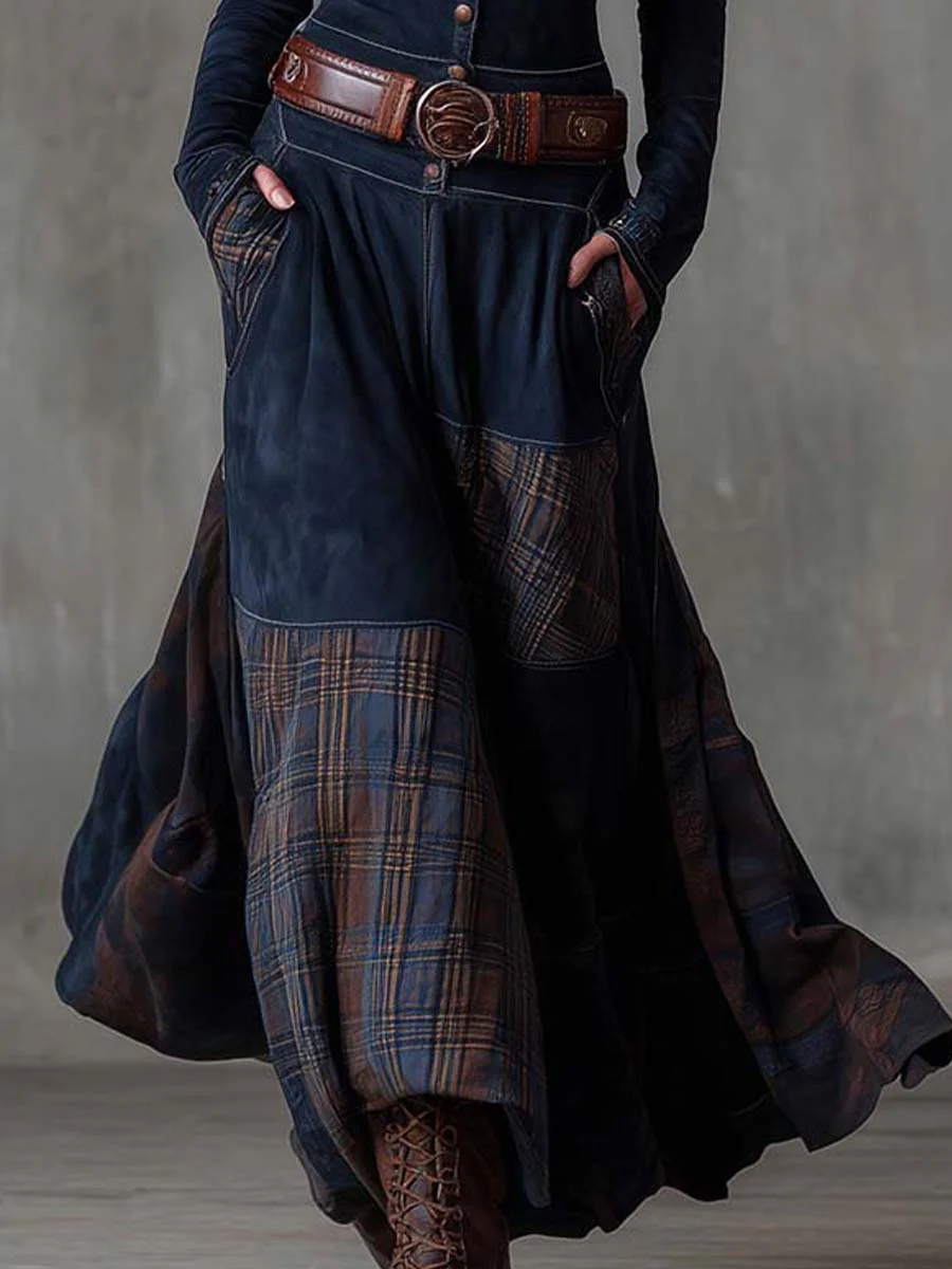 Valeria | Vestido Maxi de Gamuza con Cinturón