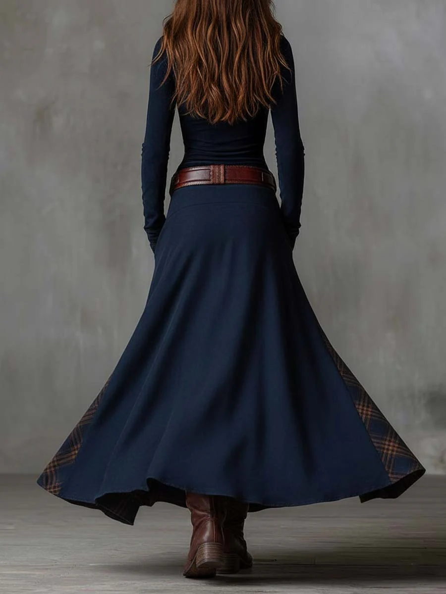 Valeria | Vestido Maxi de Gamuza con Cinturón