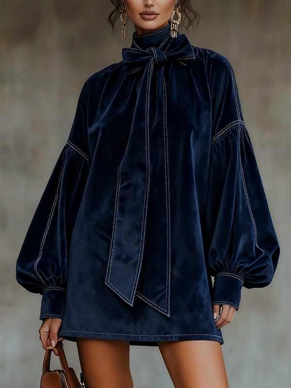 Montserrat | Minivestido de Terciopelo con Moño