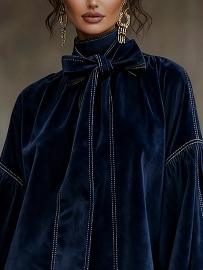 Montserrat | Minivestido de Terciopelo con Moño