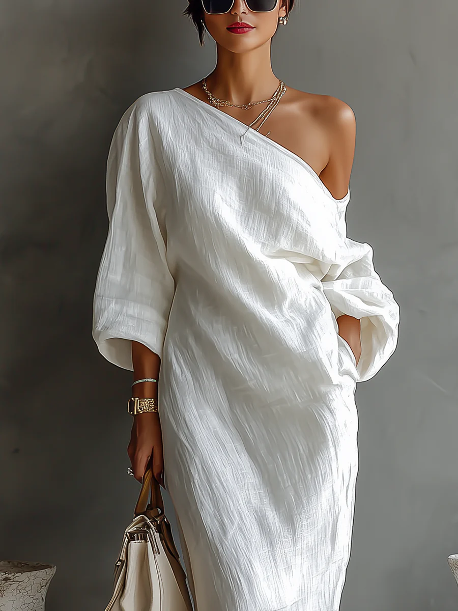 Beatrice | Vestido maxi de un hombro con encanto refinado