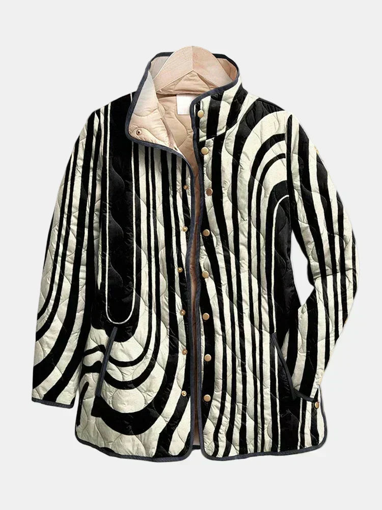 SORAYA | Chaqueta Acolchada Casual con Diseño Geométrico Abstracto