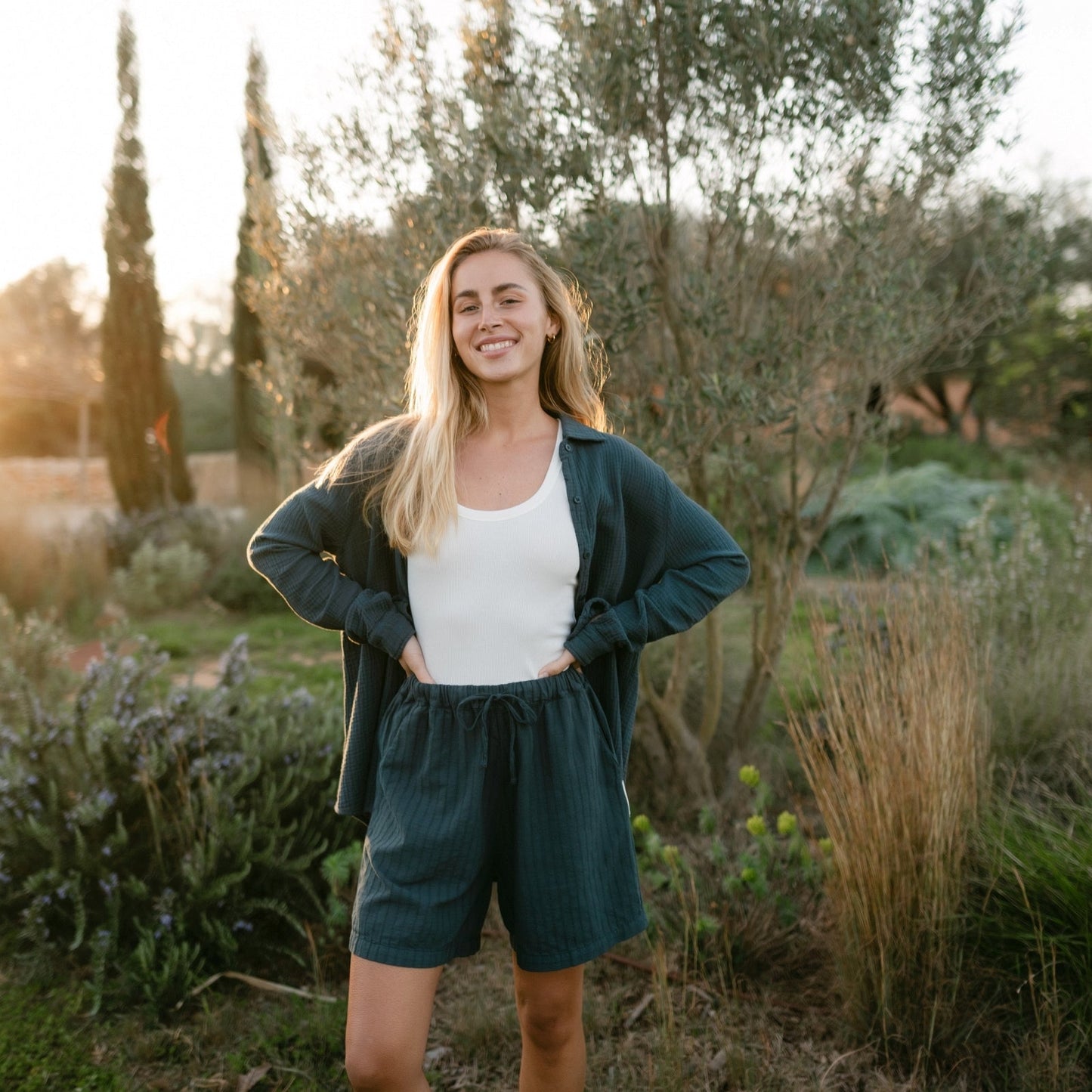 Shorts Tinja de rayas