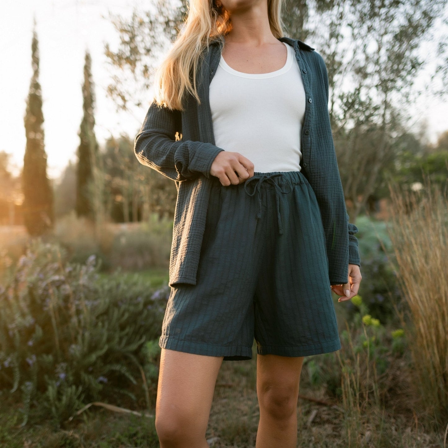 Shorts Tinja de rayas