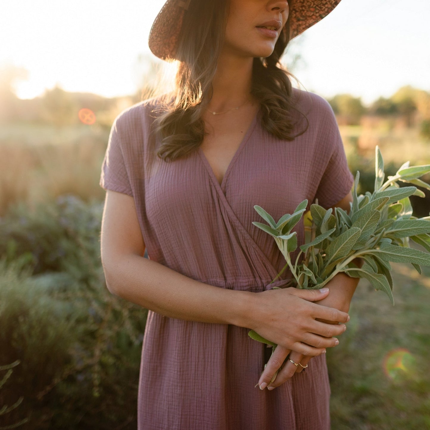 Vestido cruzado midi de muselina Milva